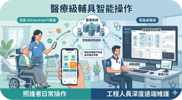 示意插畫：醫療級輔具智能操作